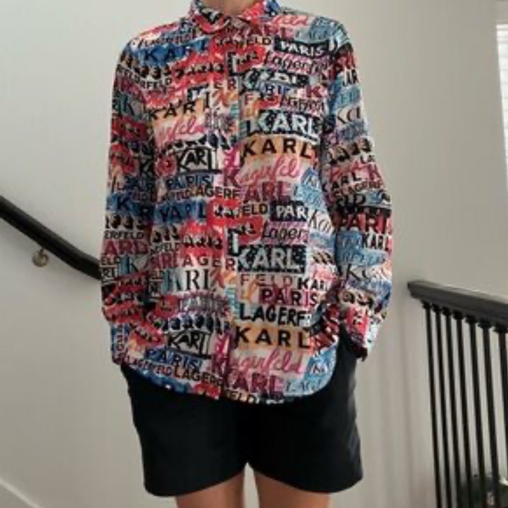 Karl Lagerfeld Multicolor Logo Print Shirt Karl Lagerfeld Multicolor Logo Print Shirt